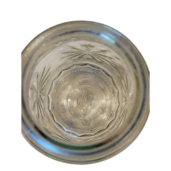 Vintage Planters Glass Jar Decanter w/Lid 1980 Mr Peanut Starburst Pattern 9.5" - Picture 6 of 6